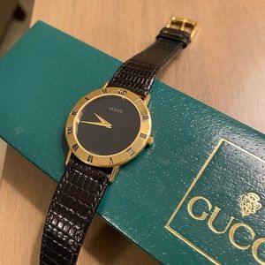 Authentic Gucci Watch-Gold and Black